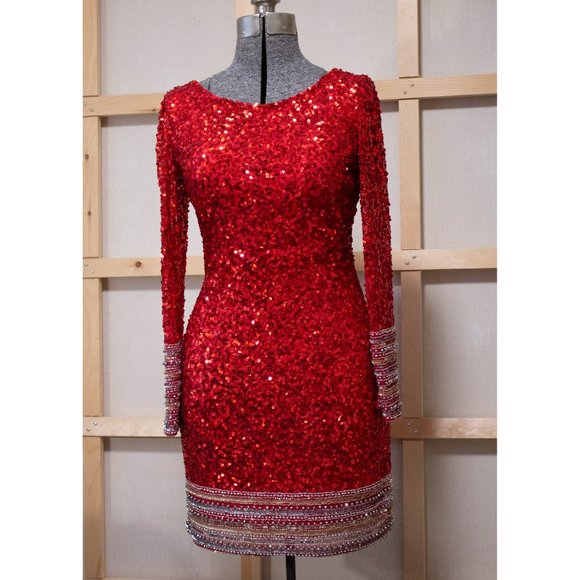 New w/o Tags Scala Beaded Sequin Cocktail Dress Size 8 - Picture 1 of 11